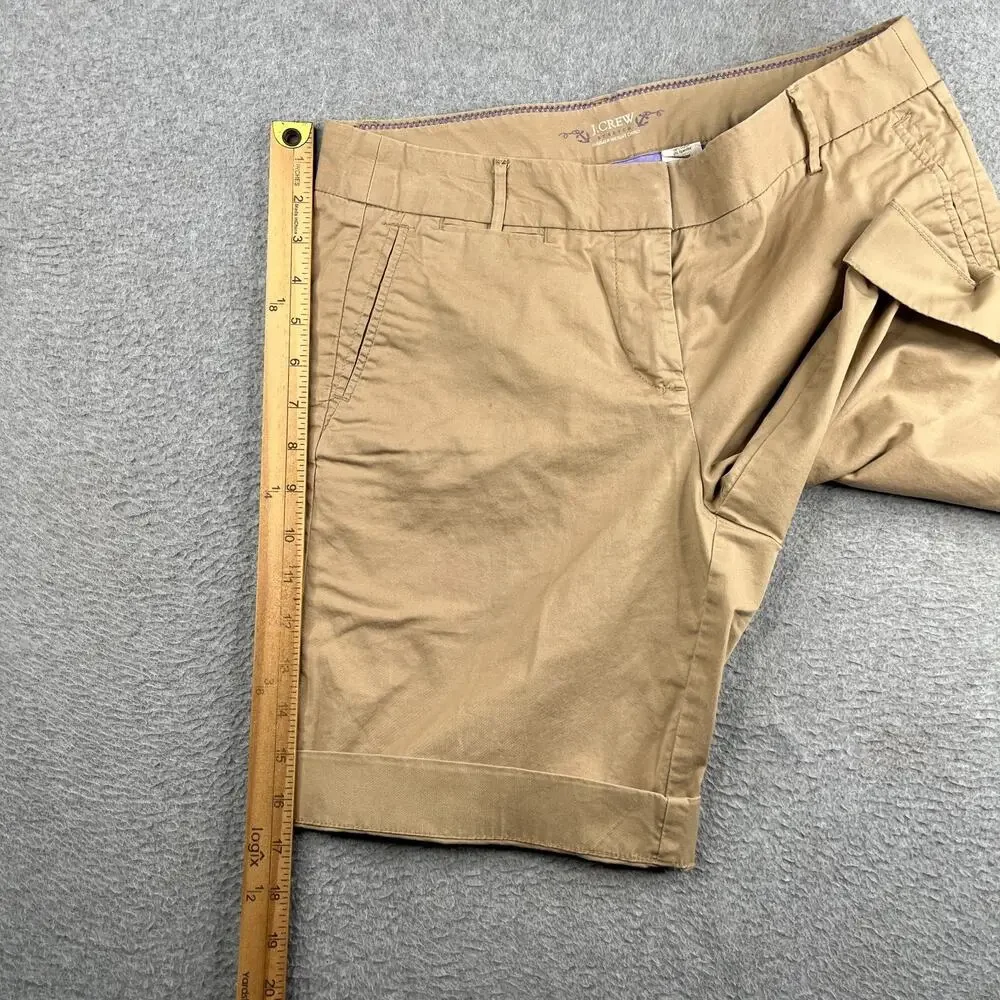 J Crew Stretch Summer Weight Chino Shorts Womens Size 2 Beige Casual